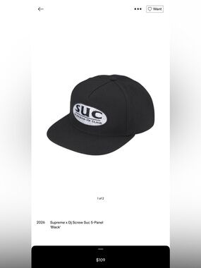 Supreme DJ Screw XL SUC (screwed up click) Black Tee and SnapBack rhinestone hat